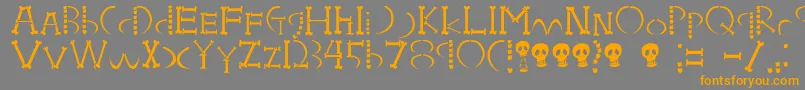 HoneboneUkokkei Font – Orange Fonts on Gray Background