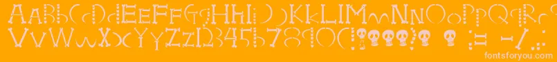 HoneboneUkokkei Font – Pink Fonts on Orange Background