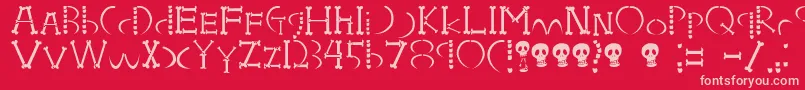 HoneboneUkokkei Font – Pink Fonts on Red Background