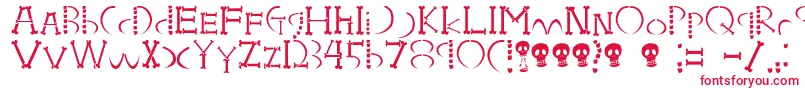 HoneboneUkokkei Font – Red Fonts on White Background