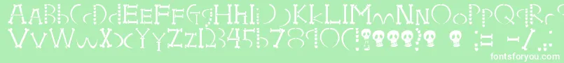 HoneboneUkokkei Font – White Fonts on Green Background