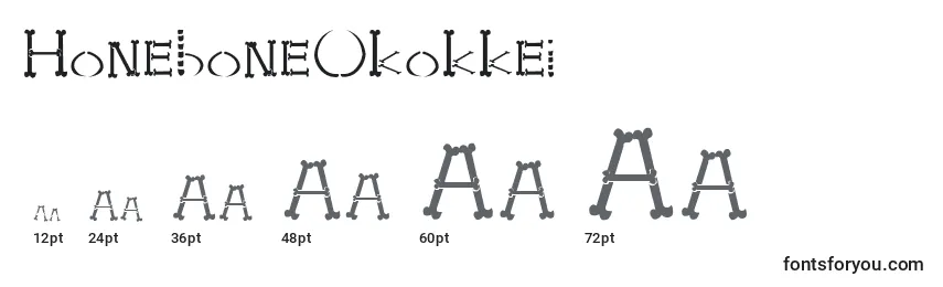 Größen der Schriftart HoneboneUkokkei