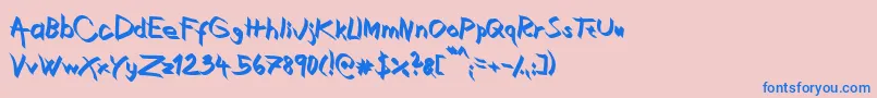 XaligraphyBold Font – Blue Fonts on Pink Background