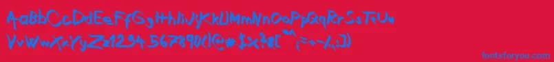 XaligraphyBold Font – Blue Fonts on Red Background