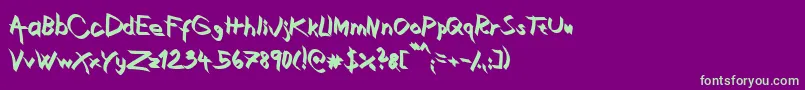 XaligraphyBold Font – Green Fonts on Purple Background