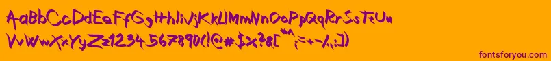 XaligraphyBold Font – Purple Fonts on Orange Background