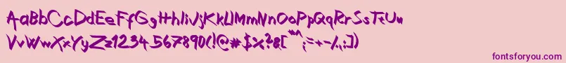 XaligraphyBold Font – Purple Fonts on Pink Background