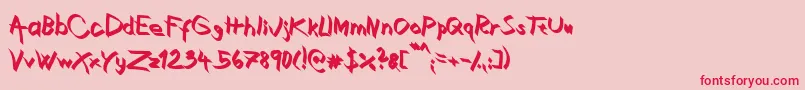 フォントXaligraphyBold – ピンクの背景に赤い文字