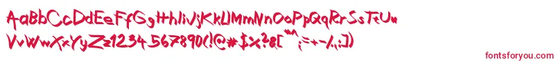 フォントXaligraphyBold – 白い背景に赤い文字