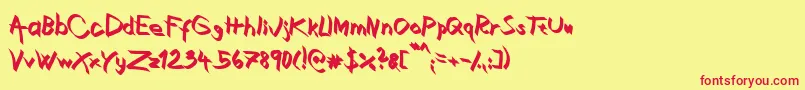 XaligraphyBold Font – Red Fonts on Yellow Background