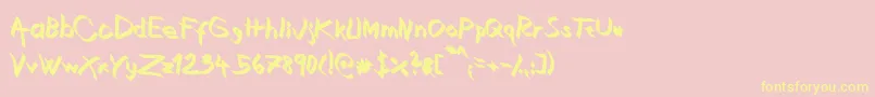 XaligraphyBold Font – Yellow Fonts on Pink Background