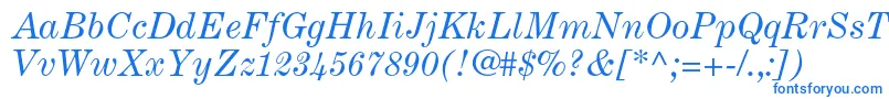 CenturyexpandedltstdItalic Font – Blue Fonts on White Background