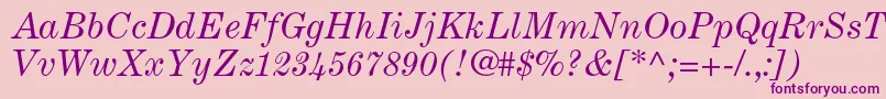 CenturyexpandedltstdItalic Font – Purple Fonts on Pink Background