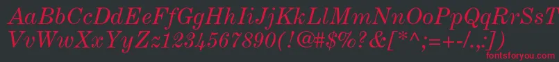 CenturyexpandedltstdItalic Font – Red Fonts on Black Background
