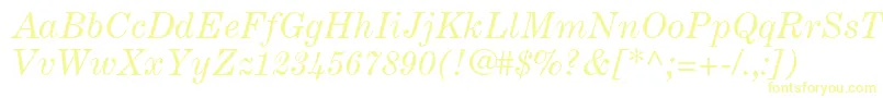 CenturyexpandedltstdItalic Font – Yellow Fonts on White Background
