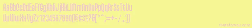 Qhyts-Schriftart – Rosa Schriften auf gelbem Hintergrund
