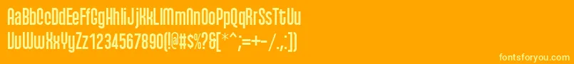 フォントQhyts – オレンジの背景に黄色の文字