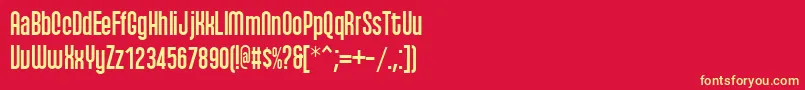 Qhyts Font – Yellow Fonts on Red Background