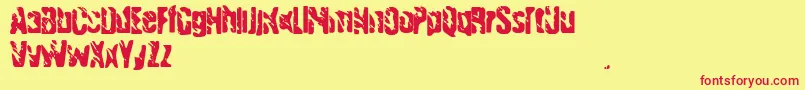 Handgranade Font – Red Fonts on Yellow Background