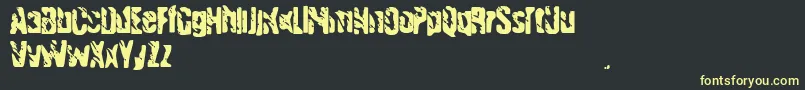 フォントHandgranade – 黒い背景に黄色の文字