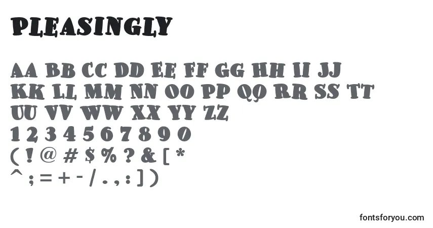 Шрифт Pleasingly – алфавит, цифры, специальные символы