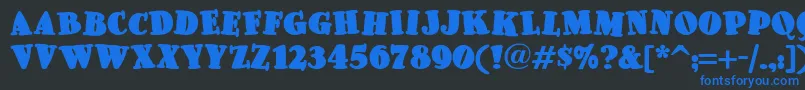 フォントPleasingly – 黒い背景に青い文字
