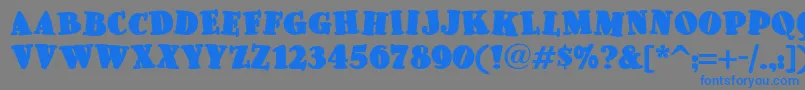 フォントPleasingly – 灰色の背景に青い文字