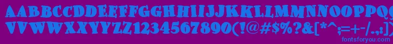Шрифт Pleasingly – синие шрифты на фиолетовом фоне