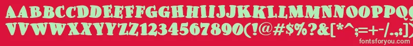 Pleasingly Font – Green Fonts on Red Background