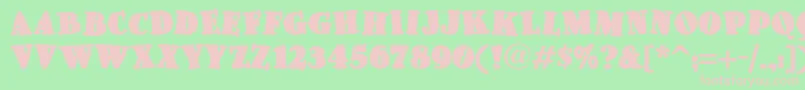 Pleasingly-fontti – vaaleanpunaiset fontit vihreällä taustalla