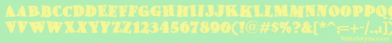 Pleasingly Font – Yellow Fonts on Green Background