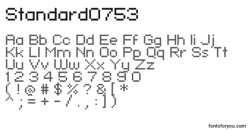 Шрифт Standard0753 – алфавит, цифры, специальные символы