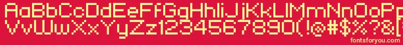 Standard0753 Font – Yellow Fonts on Red Background