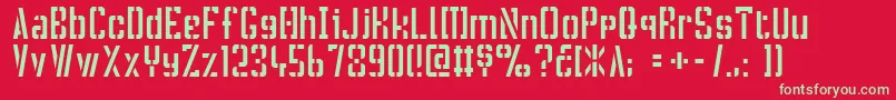 CrassRootsOfl Font – Green Fonts on Red Background