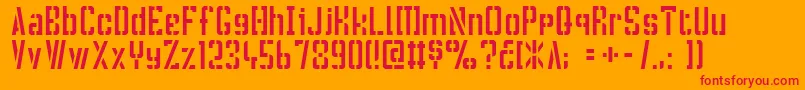 CrassRootsOfl-Schriftart – Rote Schriften auf orangefarbenem Hintergrund
