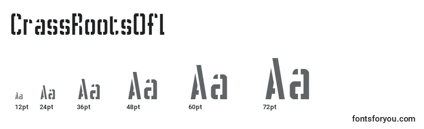 CrassRootsOfl Font Sizes