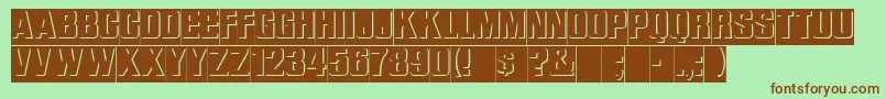 ReliefRegular Font – Brown Fonts on Green Background