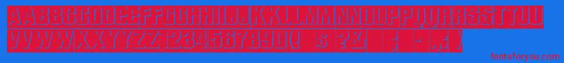 Czcionka ReliefRegular – czerwone czcionki na niebieskim tle