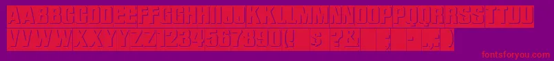 ReliefRegular Font – Red Fonts on Purple Background
