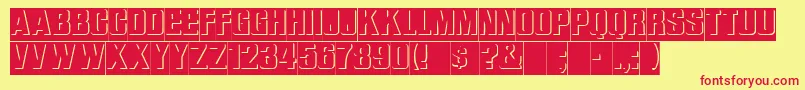 ReliefRegular Font – Red Fonts on Yellow Background
