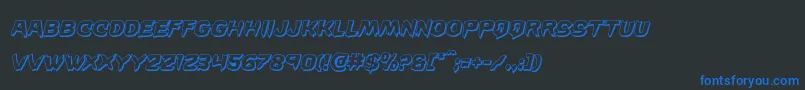 Wickerman3Dital Font – Blue Fonts on Black Background