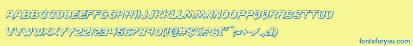Wickerman3Dital Font – Blue Fonts on Yellow Background