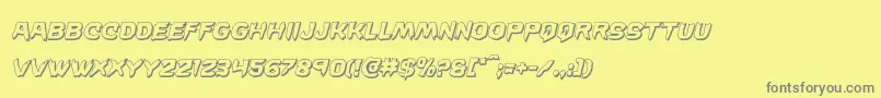 Wickerman3Dital Font – Gray Fonts on Yellow Background
