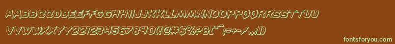 Wickerman3Dital Font – Green Fonts on Brown Background