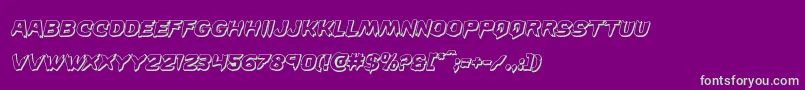 Wickerman3Dital Font – Green Fonts on Purple Background