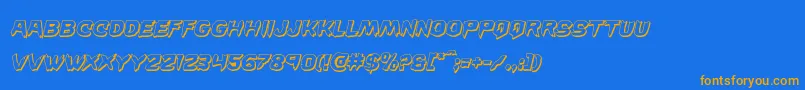 Wickerman3Dital Font – Orange Fonts on Blue Background