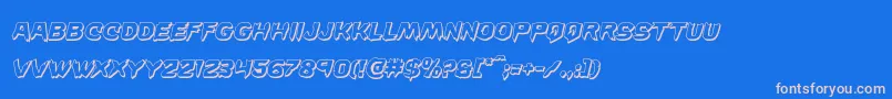 Wickerman3Dital-Schriftart – Rosa Schriften auf blauem Hintergrund