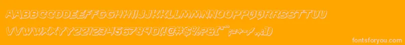 Wickerman3Dital-Schriftart – Rosa Schriften auf orangefarbenem Hintergrund