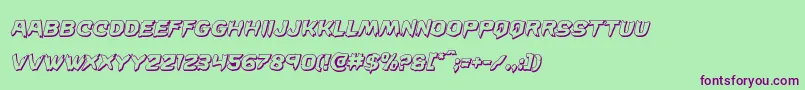 Wickerman3Dital Font – Purple Fonts on Green Background