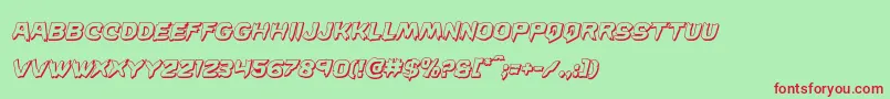 Шрифт Wickerman3Dital – красные шрифты на зелёном фоне